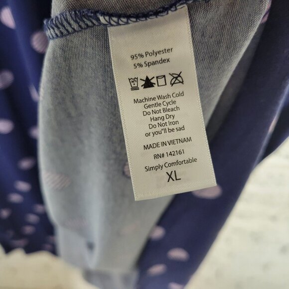 Lularoe Womens Dress XL Short Sleeve High Low Blue Polka Dot GEO227XE - Picture 12 of 13